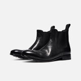 181901 STONE-WASHED HORSEHIDE MINIMALIST CHELSEA BOOTS FOR MEN, SHORT LEATHER BOOTS