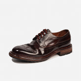 DreamBox Shell Cordovan Wingtip Brogue Dress Shoes | Handmade Goodyear Welted0504-6