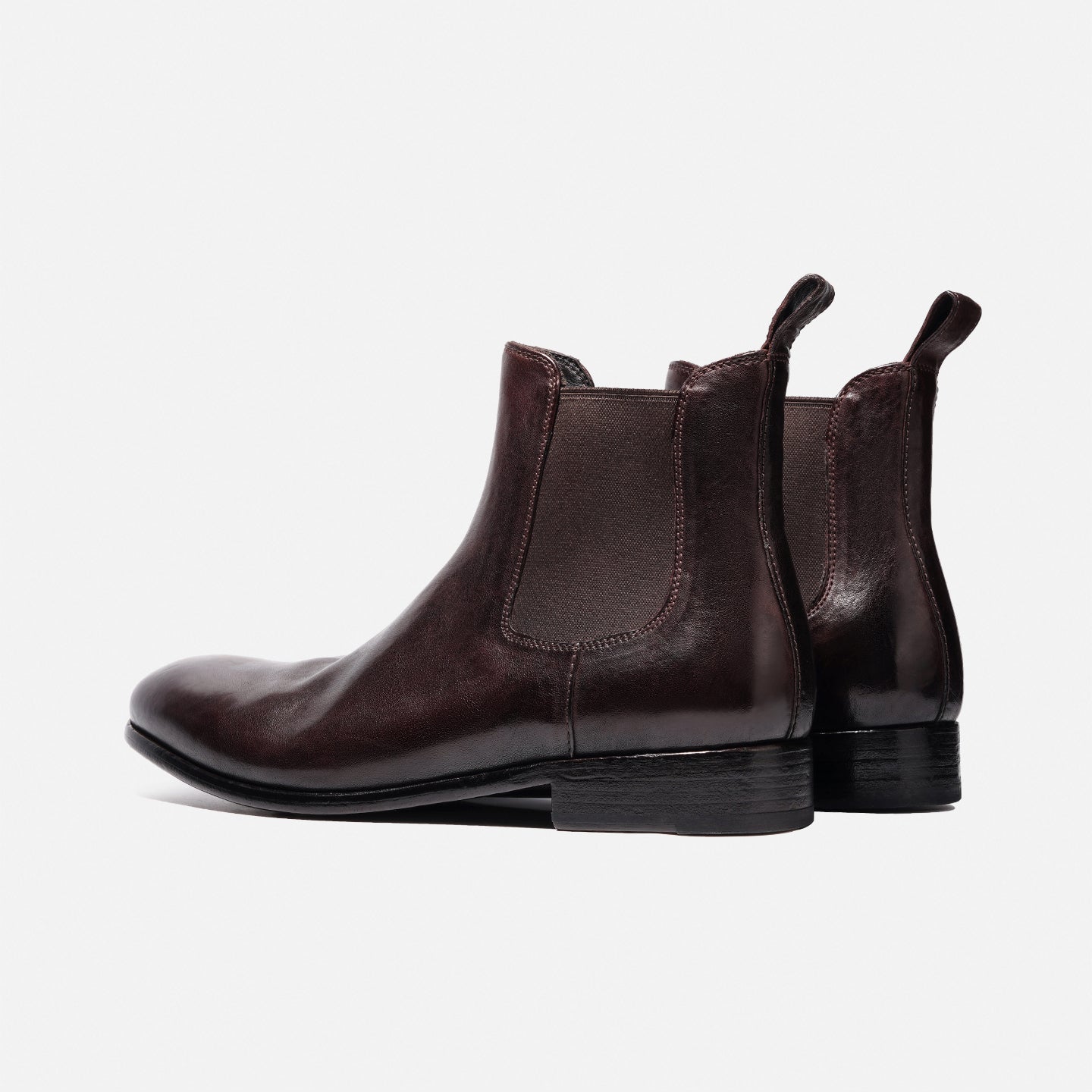 181901 STONE-WASHED HORSEHIDE MINIMALIST CHELSEA BOOTS FOR MEN, SHORT LEATHER BOOTS