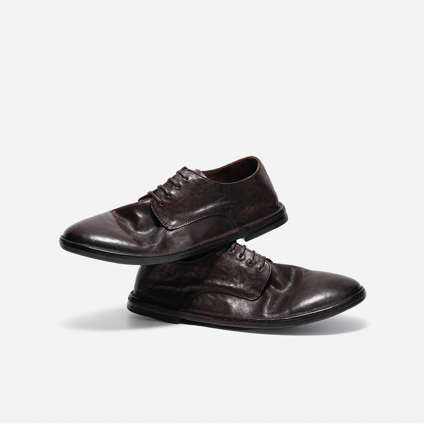 DREAMBOX Washed Horse Leather Minimalist Casual Shoes – Lightweight Breathable Low-Profile Derby Shoes for Fall WM184401