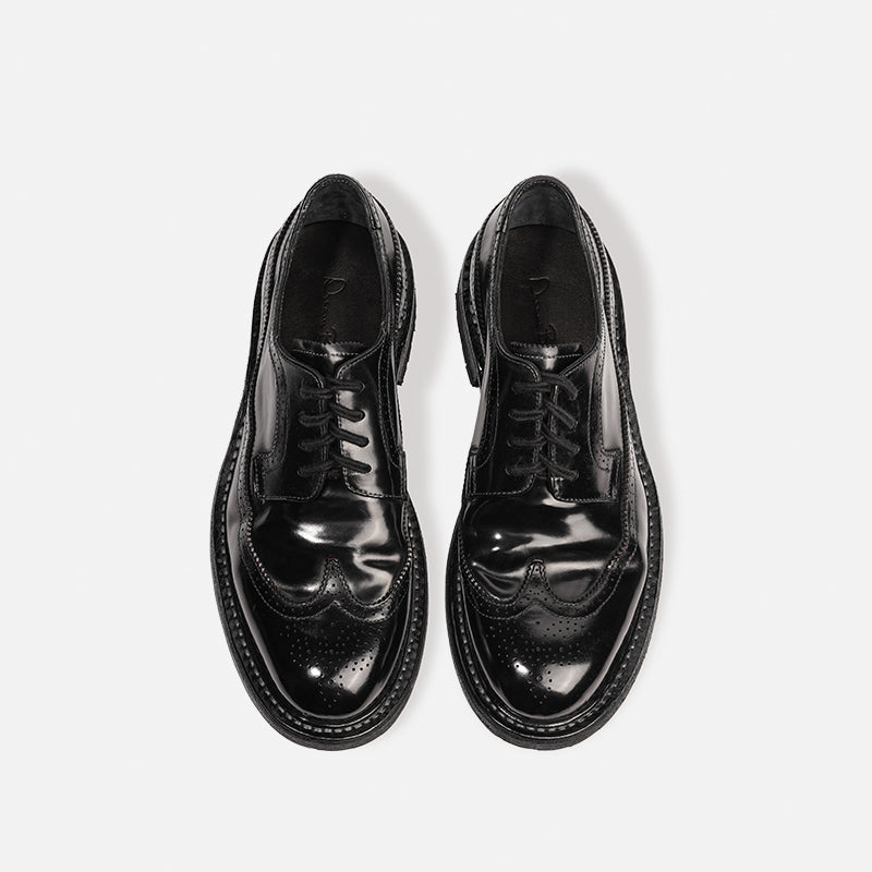 DreamBox Shell Cordovan Wingtip Brogue Dress Shoes | Handmade Goodyear Welted0504-6