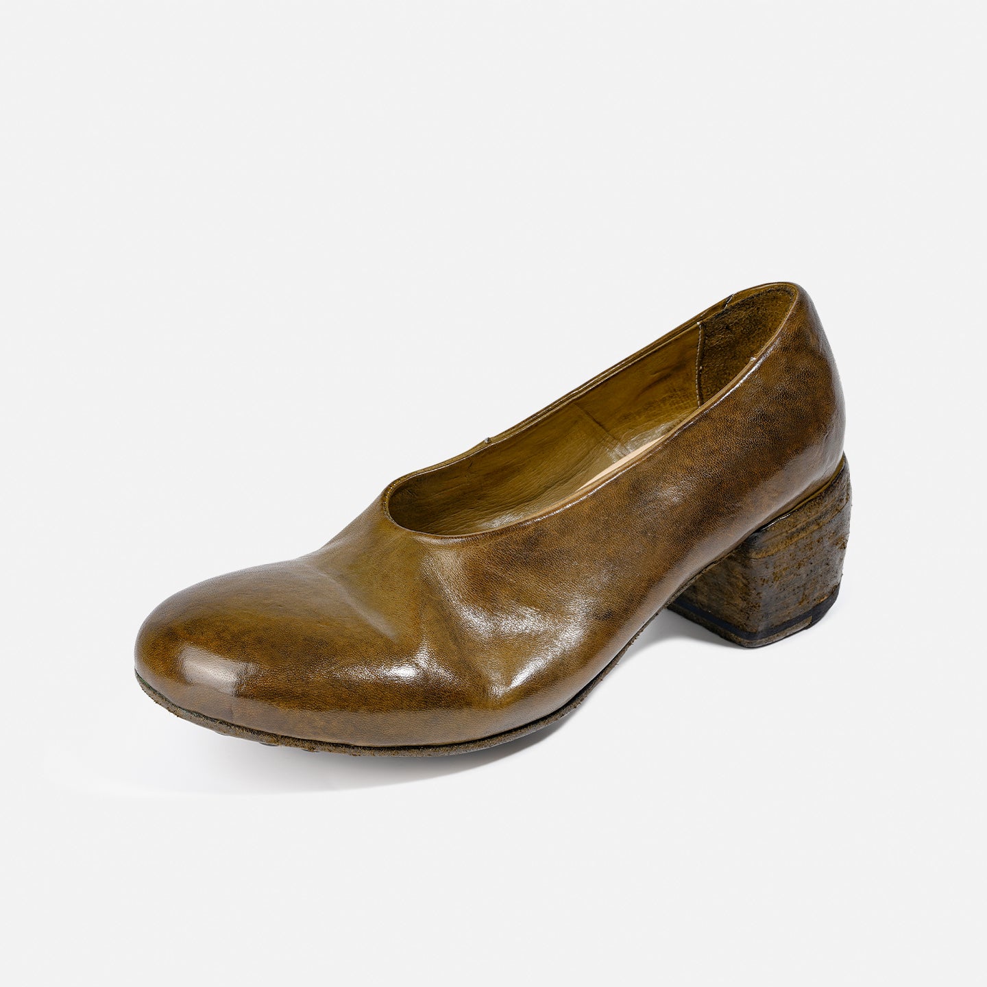 DREAMBOX Women’s Washed Horse Leather Platform Loafers – Breathable Heeled Slip-On Shoes WM25812
