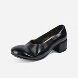 DREAMBOX Women’s Washed Horse Leather Platform Loafers – Breathable Heeled Slip-On Shoes WM25812