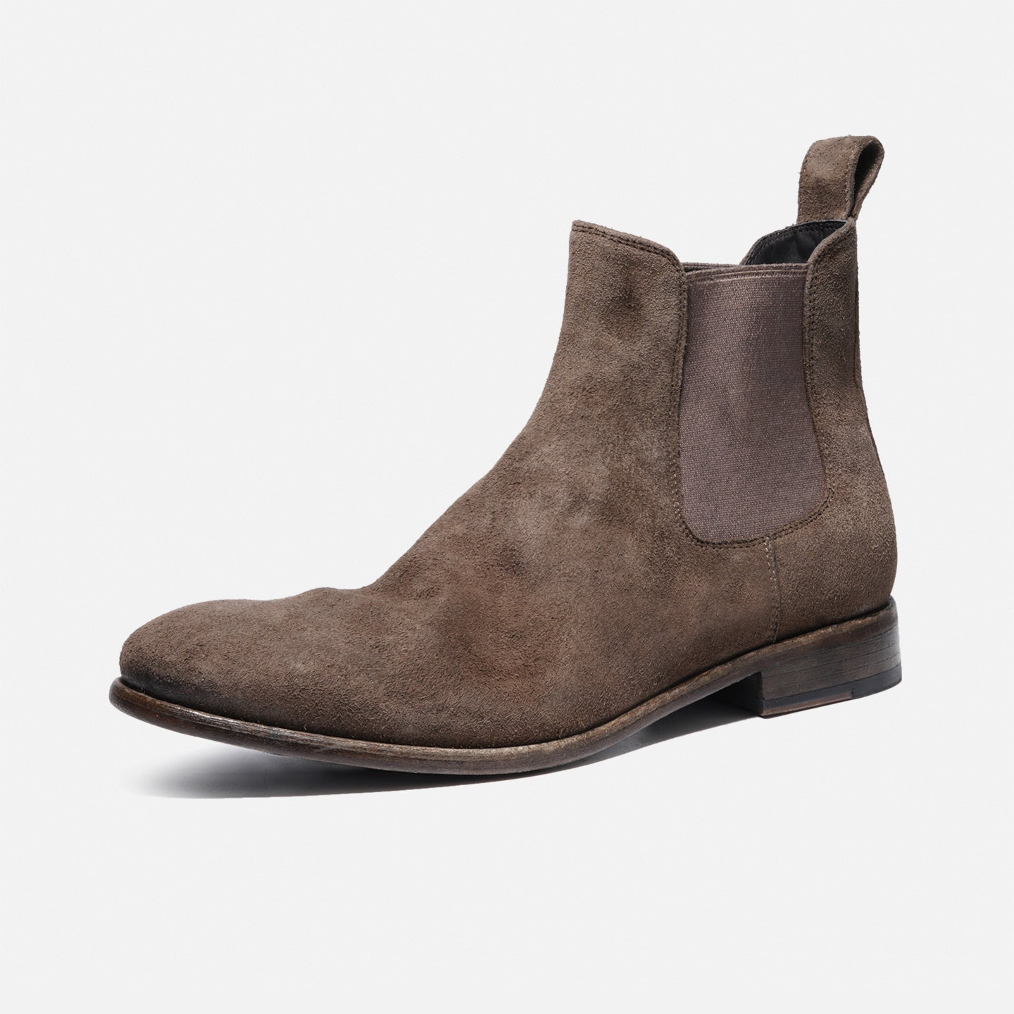 181901 STONE-WASHED HORSEHIDE MINIMALIST CHELSEA BOOTS FOR MEN, SHORT LEATHER BOOTS