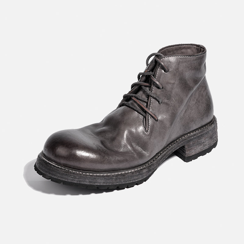 DreamBox Men’s Horsehide Desert Boots – Vibram® Non-Slip, Goodyear Welted Handmade Leather Boots10792-1