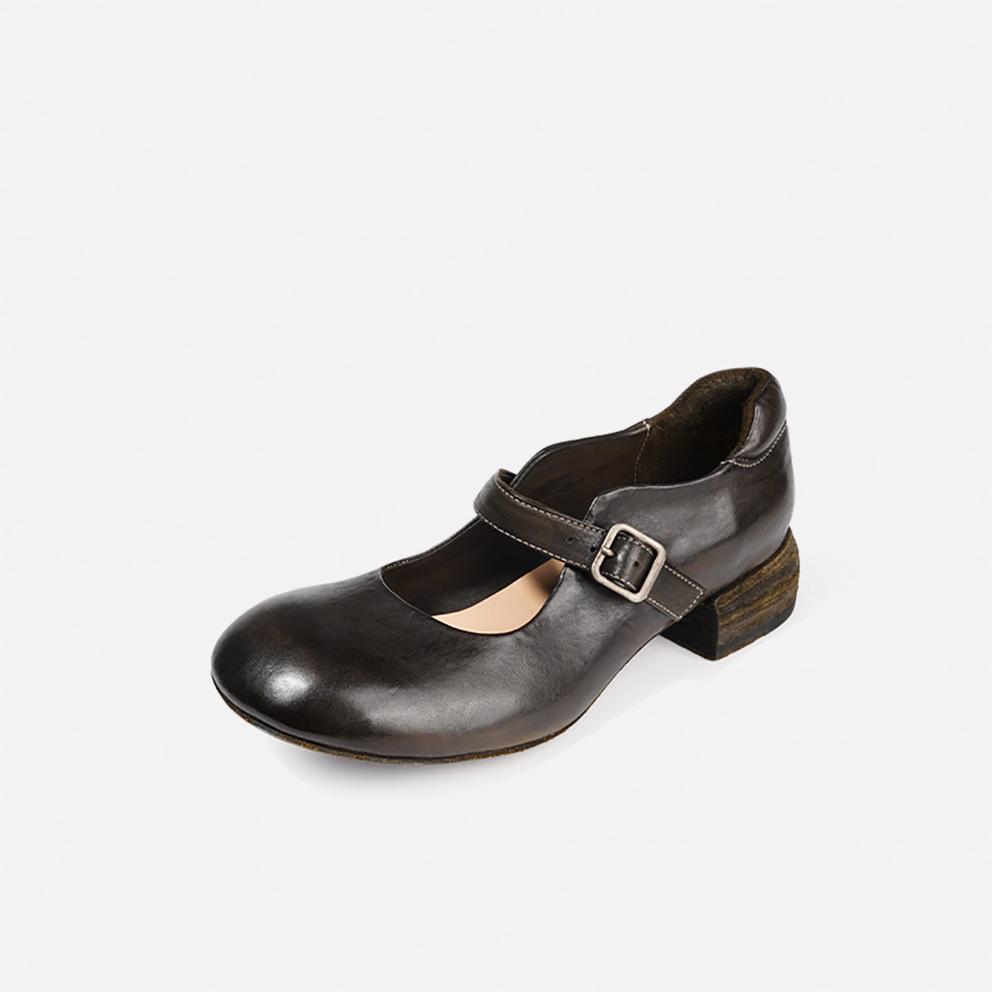 DREAMBOX “Sicilian Morning Song” French-Style Mary Jane Heels – Horse Leather Women’s Shoes WM2528-1