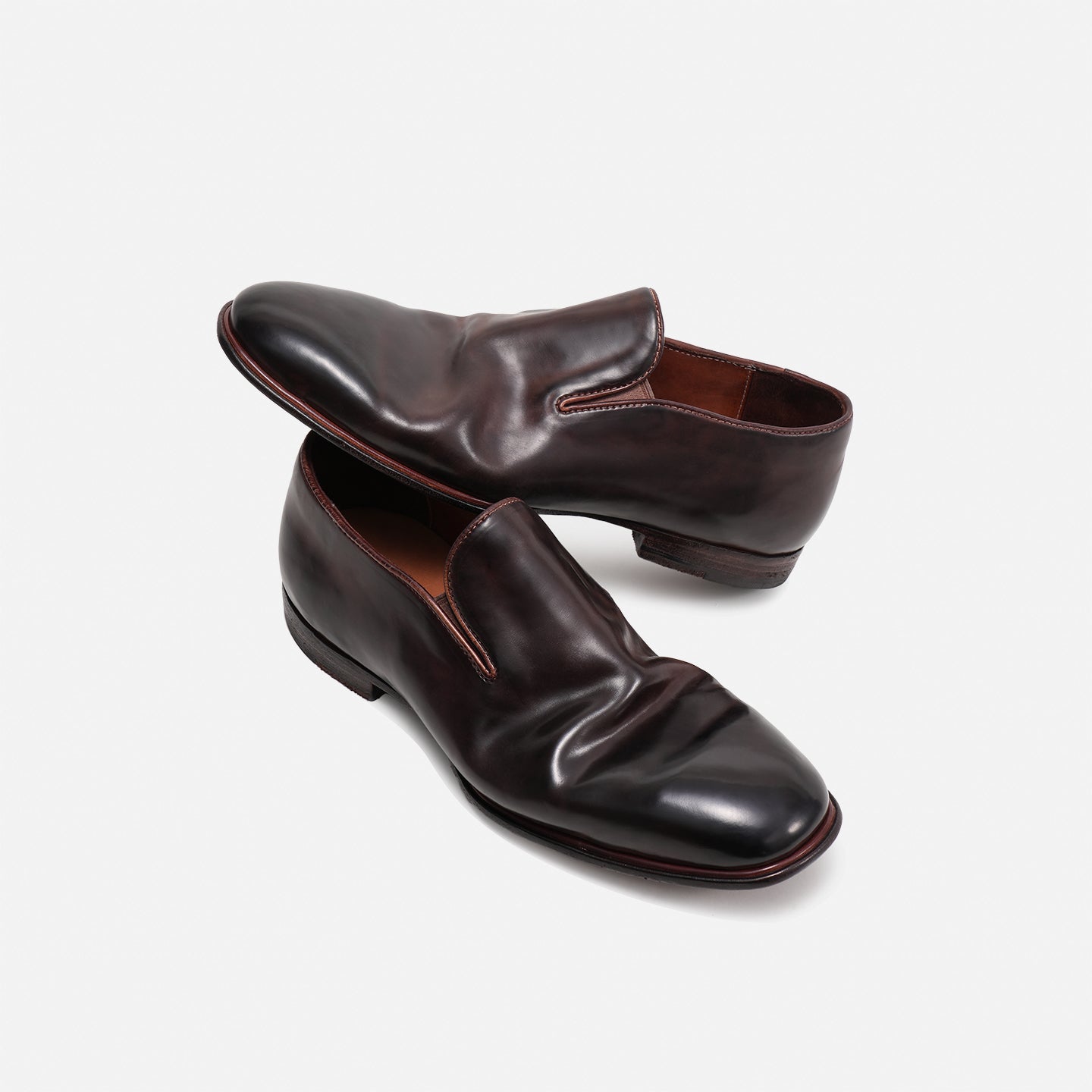 DREAMBOX Vibram 코도반(말 엉덩이 가죽) 소재의 통기성 슬립온 로퍼: 여름 신상 풀온 타입 캐주얼 가죽 구두 017-1