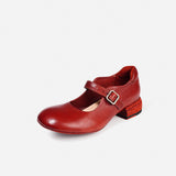 DREAMBOX “Sicilian Morning Song” French-Style Mary Jane Heels – Horse Leather Women’s Shoes WM2528-1