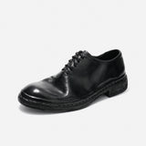 DREAMBOX Men’s Minimalist Vibram Horsehide Oxford Shoes – Handmade Leather Business & Casual Shoes 6914-1M