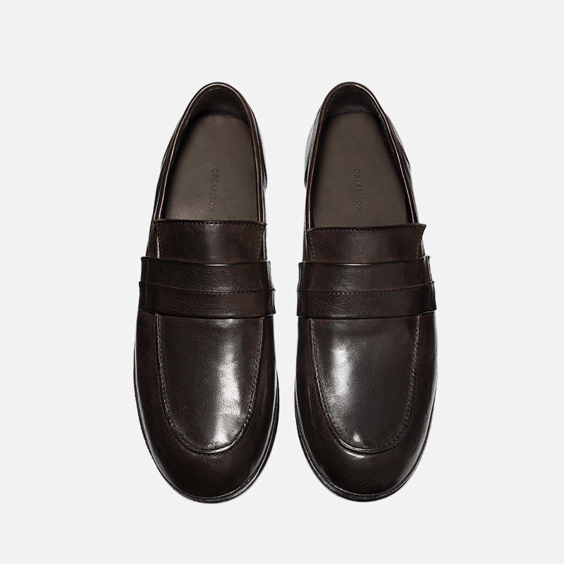 DreamBox Men’s Genuine Leather Loafers – Lightweight, Breathable Slip-On Shoes173101