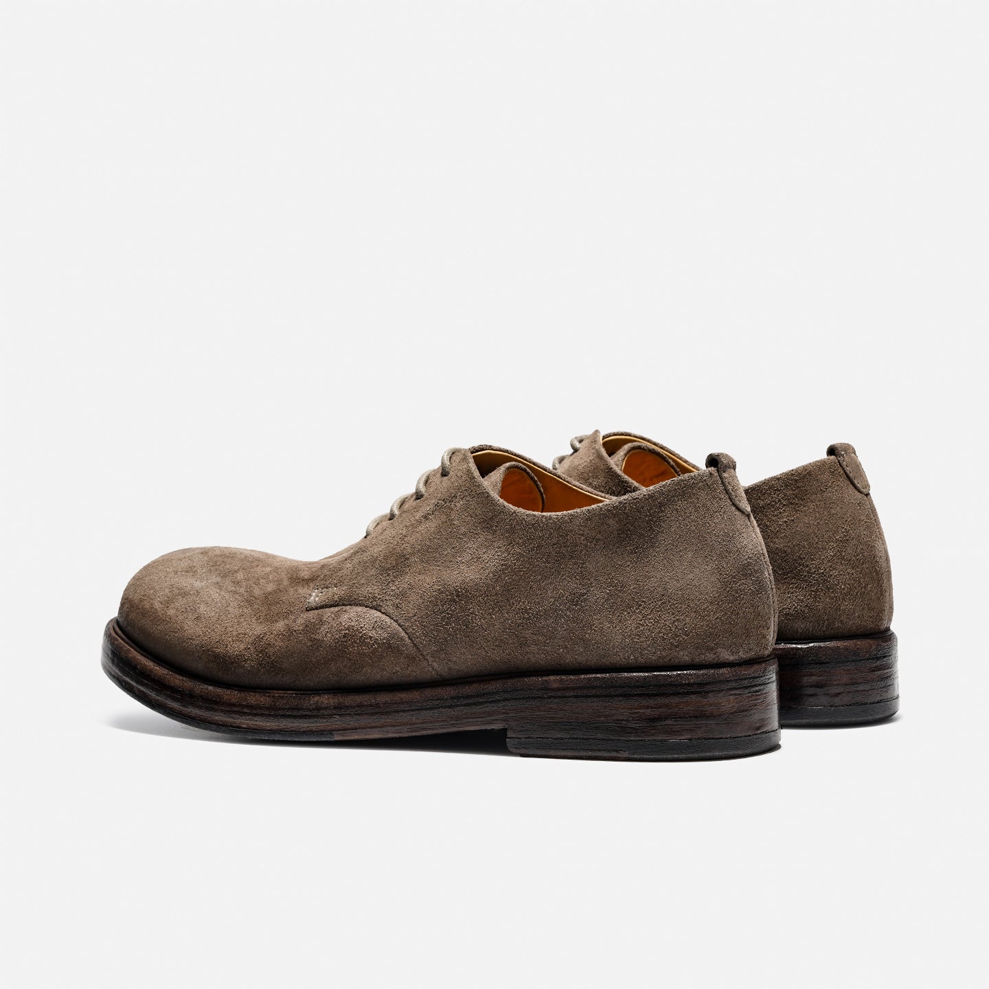 DREAMBOX Washed Horsehide Derby Shoes – Handmade Leather Sole, Breathable British Vintage Casual Shoes171101