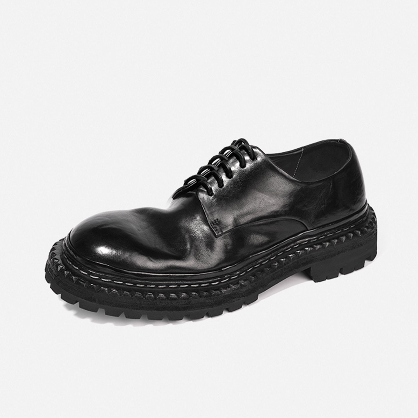 DREAMBOX Premium Horsehide Derby Shoes – Vibram Sole, Breathable Men’s Casual Leather Shoes8038-8