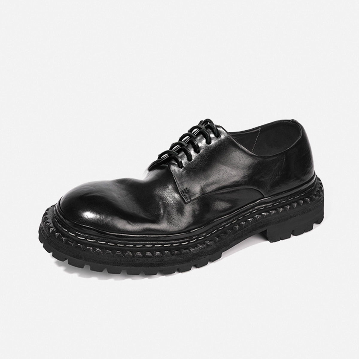 DREAMBOX Premium Horsehide Derby Shoes – Vibram Sole, Breathable Men’s Casual Leather Shoes8038-8