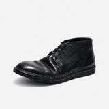 DREAMBOX Vibram Kangaroo Leather Ankle Boots – Handmade British-Style Combat Boots 27705