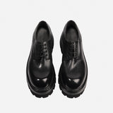 DREAMBOX Men’s Washed Horsehide Derby Shoes – Distressed Vintage Big-Toe Leather Shoes141530s