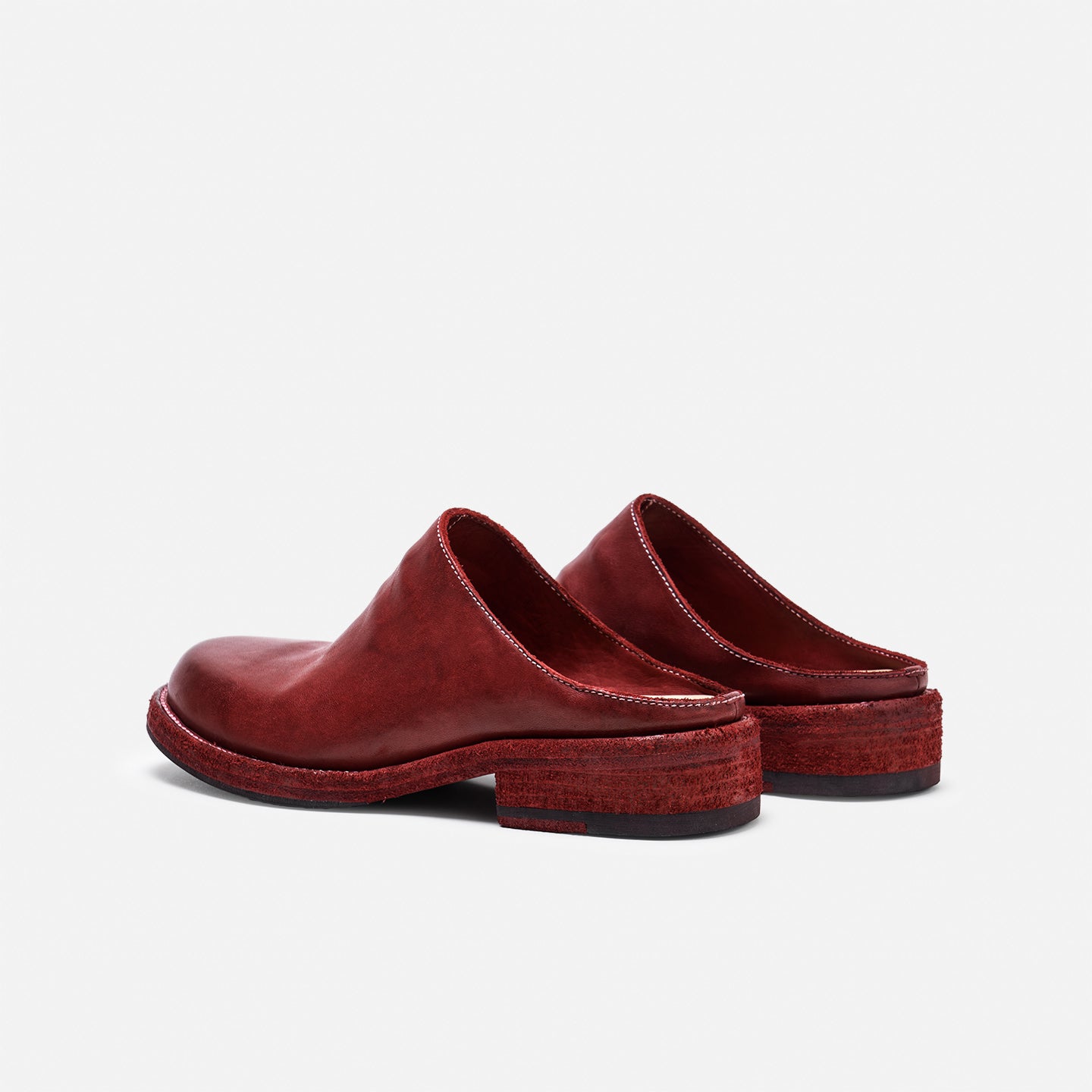 DREAMBOX Washed Horse Leather Clog Mules – Summer Slip-On Closed-Toe Sandals for Women WM7781
