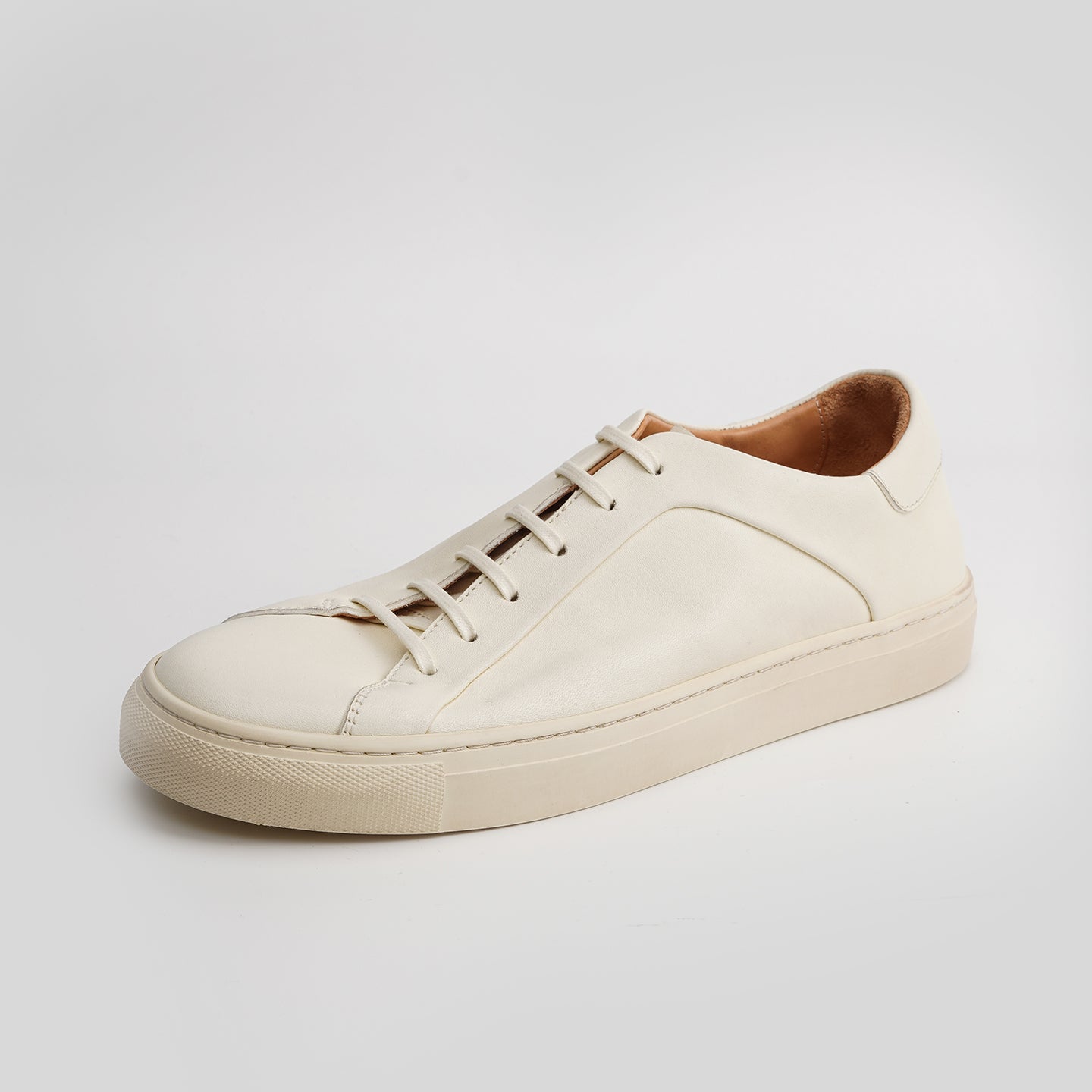 DB0020-1 HORSEHIDE CASUAL WHITE SNEAKERS