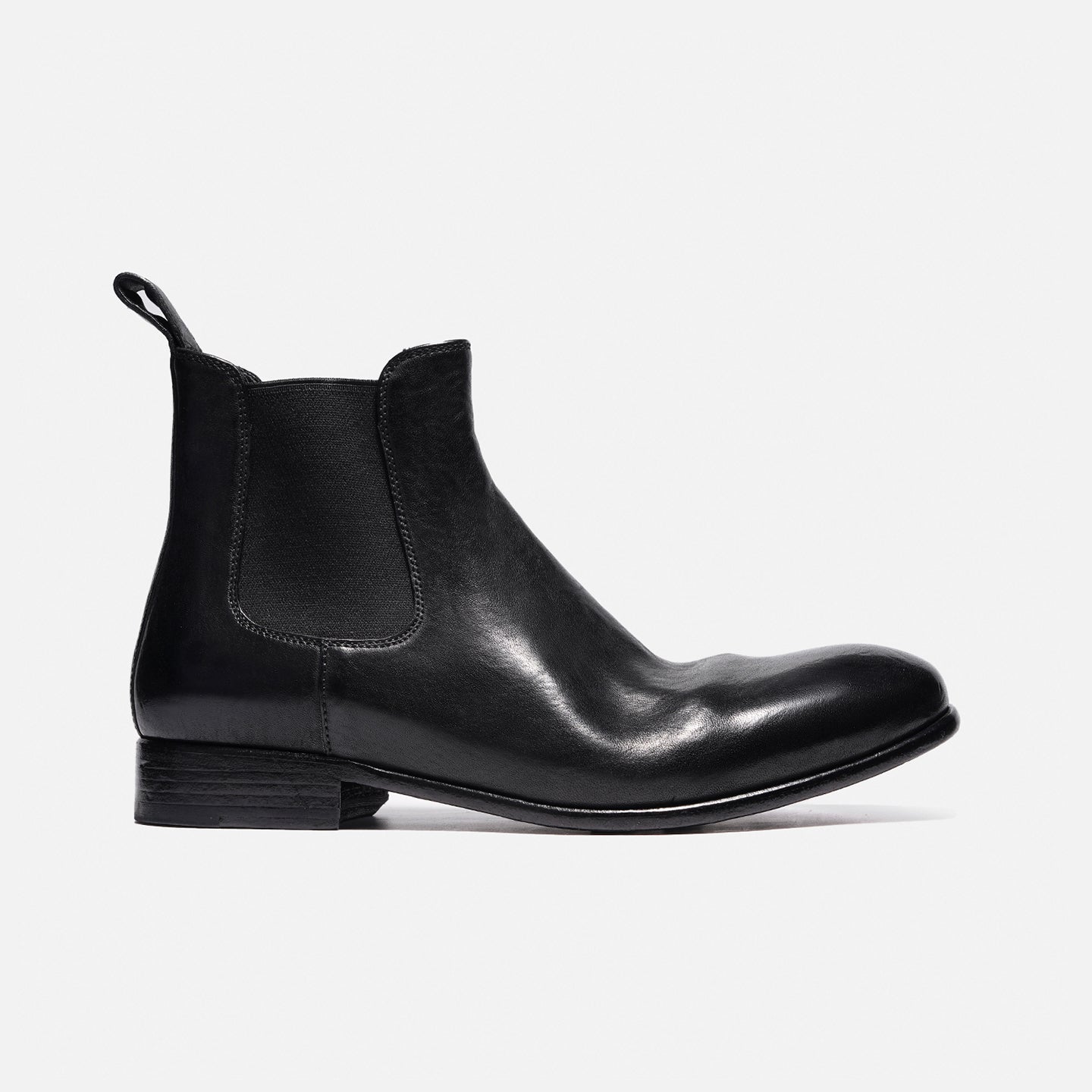 181901 STONE-WASHED HORSEHIDE MINIMALIST CHELSEA BOOTS FOR MEN, SHORT LEATHER BOOTS