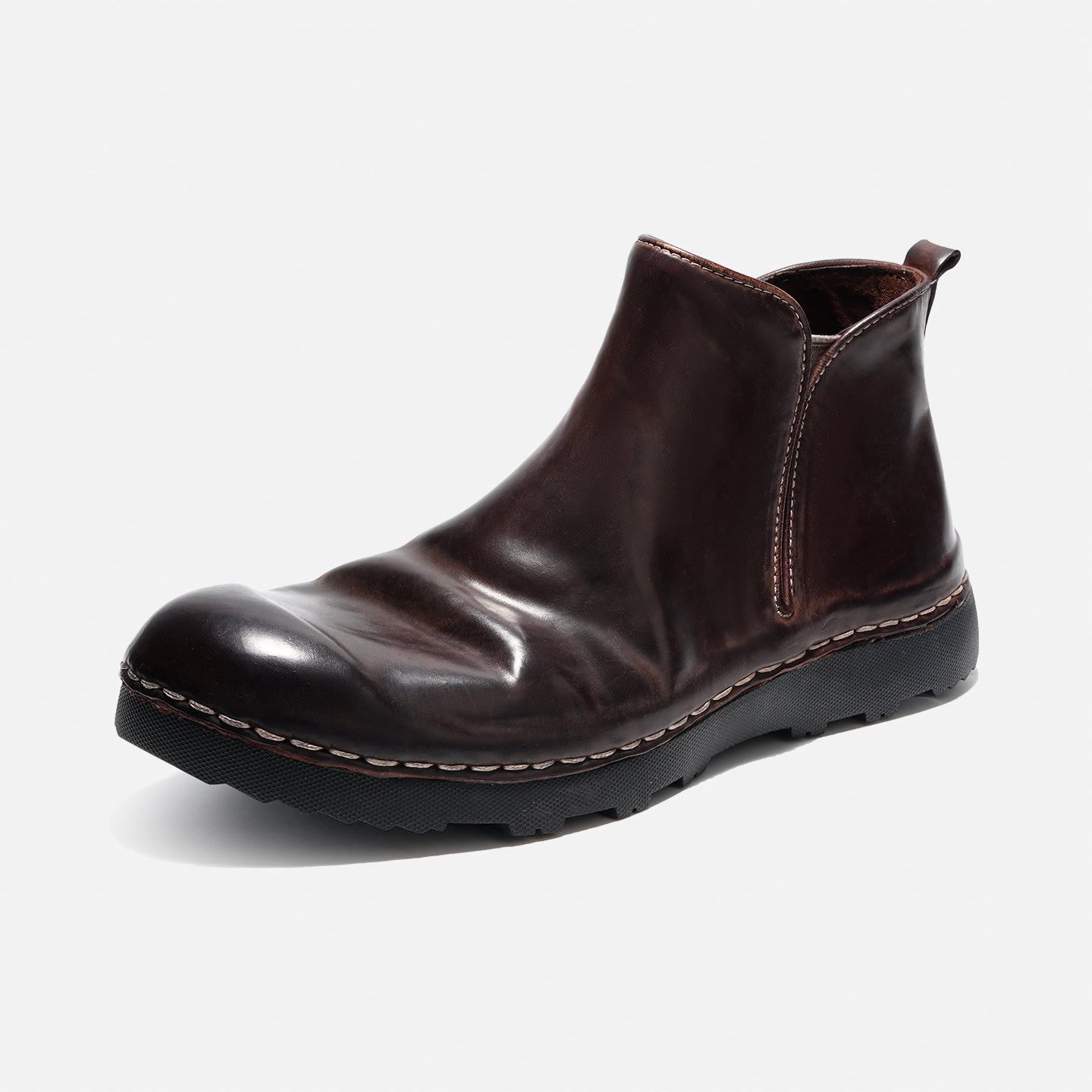 DreamBox Premium Shell Cordovan Chelsea Boots – Handmade British-Style Leather Ankle Boots21254-8