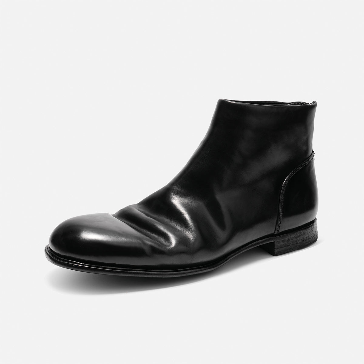 DREAMBOX Vibram Horse Croup Leather Ankle Boots with Back Zipper, British-Inspired Winter Boots 5321