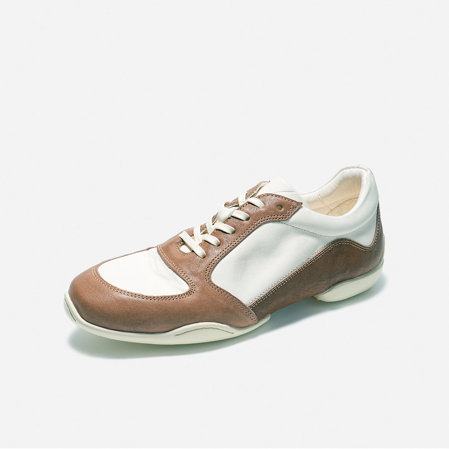 DREAMBOX Vibram Lightweight Low-Profile German Trainer Sneakers – Washed Horse Leather Casual Flat Shoes for Women WM165909