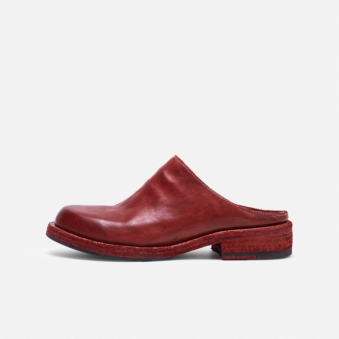 DREAMBOX Washed Horse Leather Clog Mules – Summer Slip-On Closed-Toe Sandals for Women WM7781