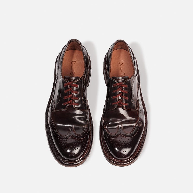 DreamBox Shell Cordovan Wingtip Brogue Dress Shoes | Handmade Goodyear Welted0504-6