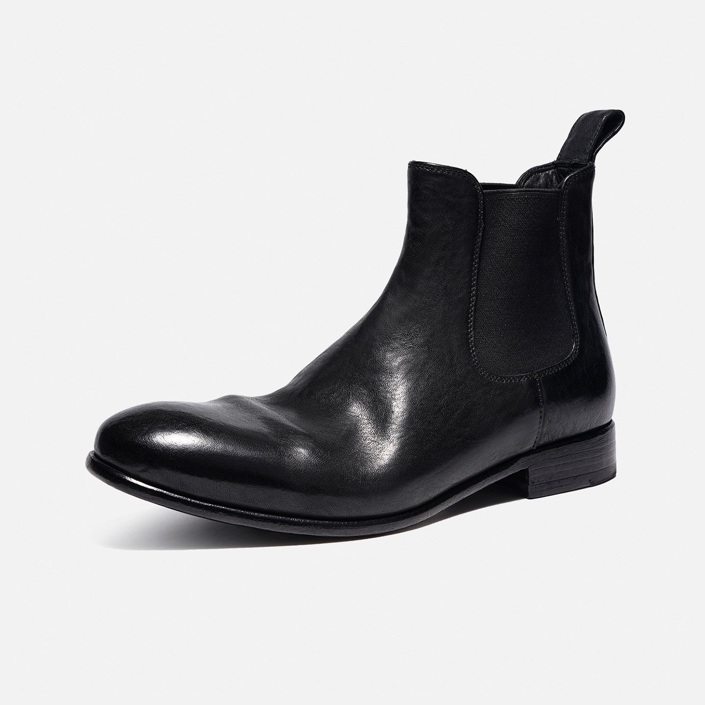 181901 STONE-WASHED HORSEHIDE MINIMALIST CHELSEA BOOTS FOR MEN, SHORT LEATHER BOOTS