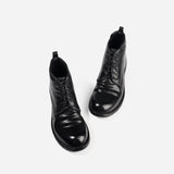 DREAMBOX Women's Premium Washed Horse Leather Goodyear Welted Boots – Handmade Vintage Ankle Boots WM8002N-20