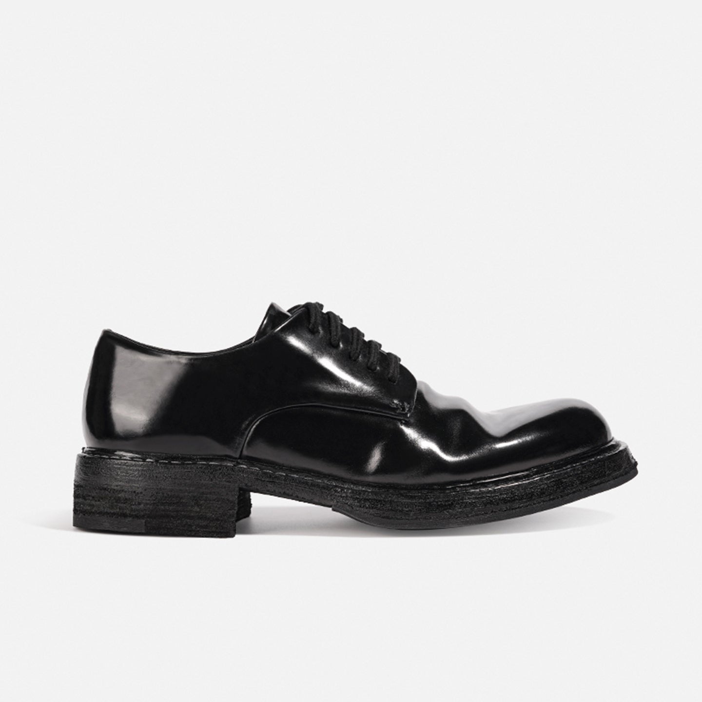 24618 Vibram HANDMADE DERBY LEATHER SHOES MADE OF WASHED HORSEHIDE