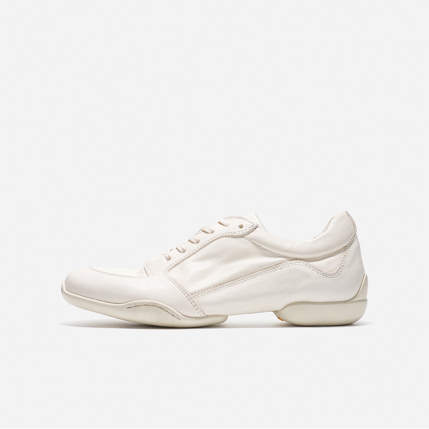 DREAMBOX Vibram Lightweight Low-Profile German Trainer Sneakers – Washed Horse Leather Casual Flat Shoes for Women WM165909