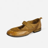 DREAMBOX Women’s Washed Horse Leather Mary Jane Shoes – Comfortable, Breathable & Versatile Casual Shoes wm0312
