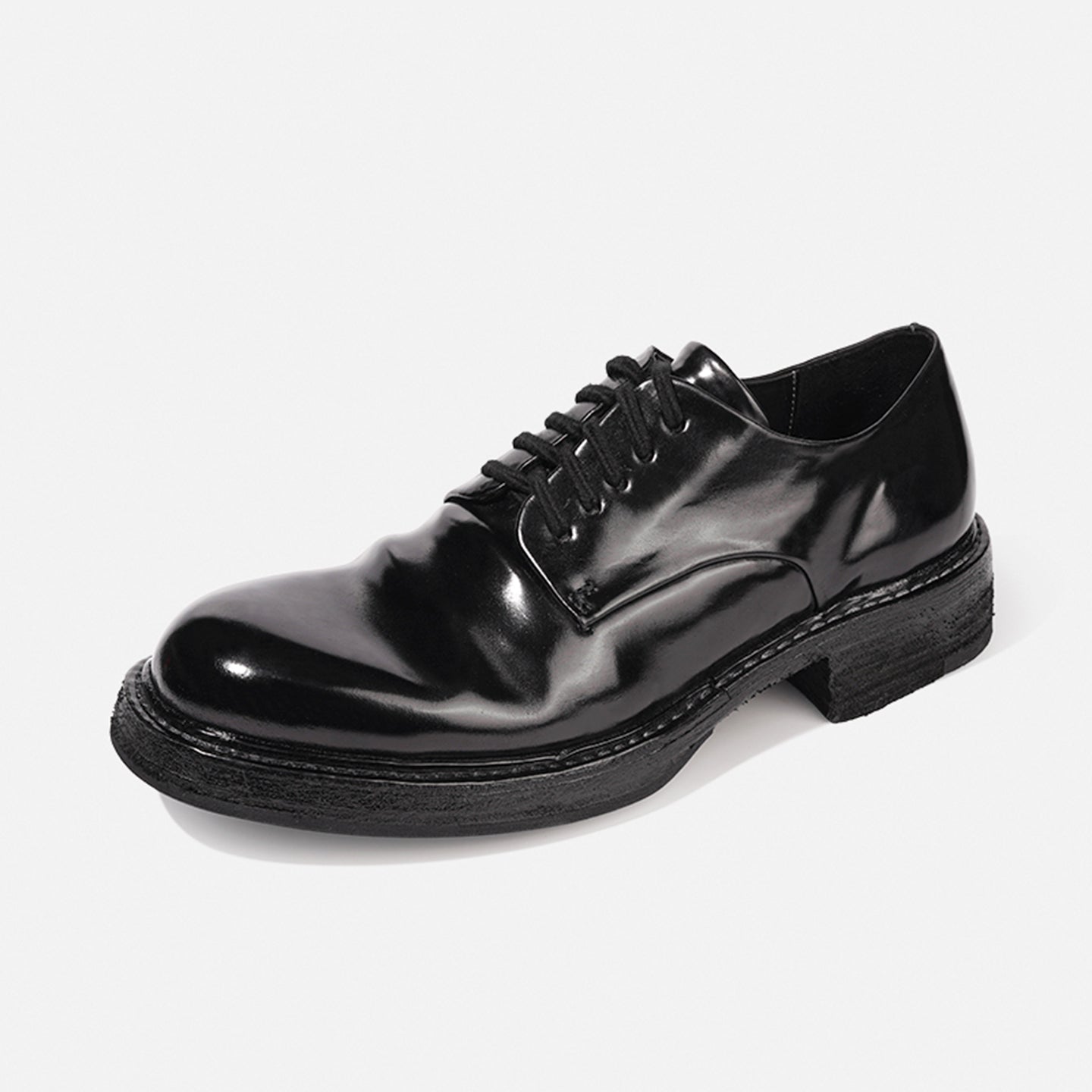 24618 Vibram HANDMADE DERBY LEATHER SHOES MADE OF WASHED HORSEHIDE