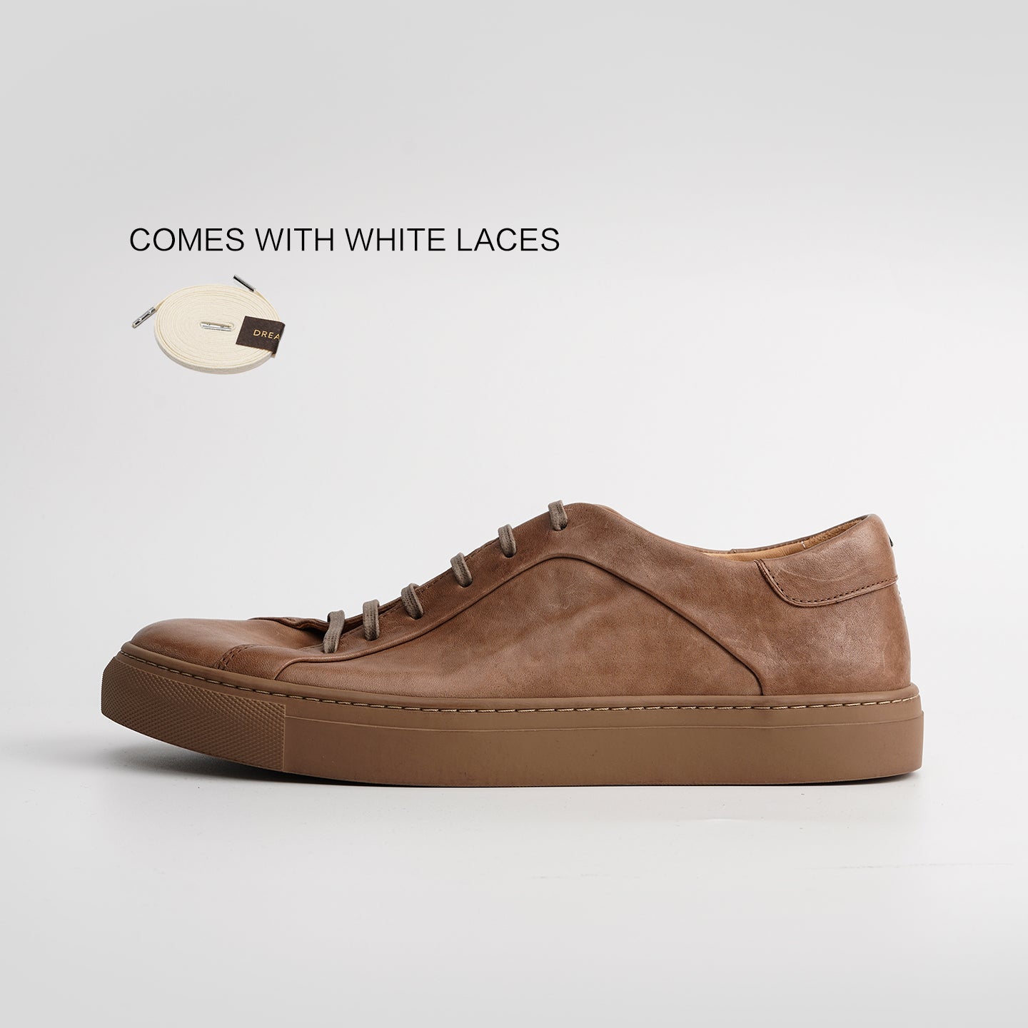 DB0020-1 HORSEHIDE CASUAL WHITE SNEAKERS