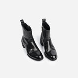 DREAMBOX Women’s Washed Horsehide Platform Boots – Chunky Heel & Comfortable Lift WM25113