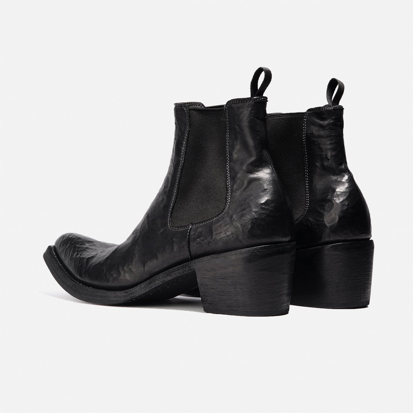 DreamBox Men’s Dark Horsehide Chelsea Boots – Handmade Goodyear Welted Platform Boots589-2