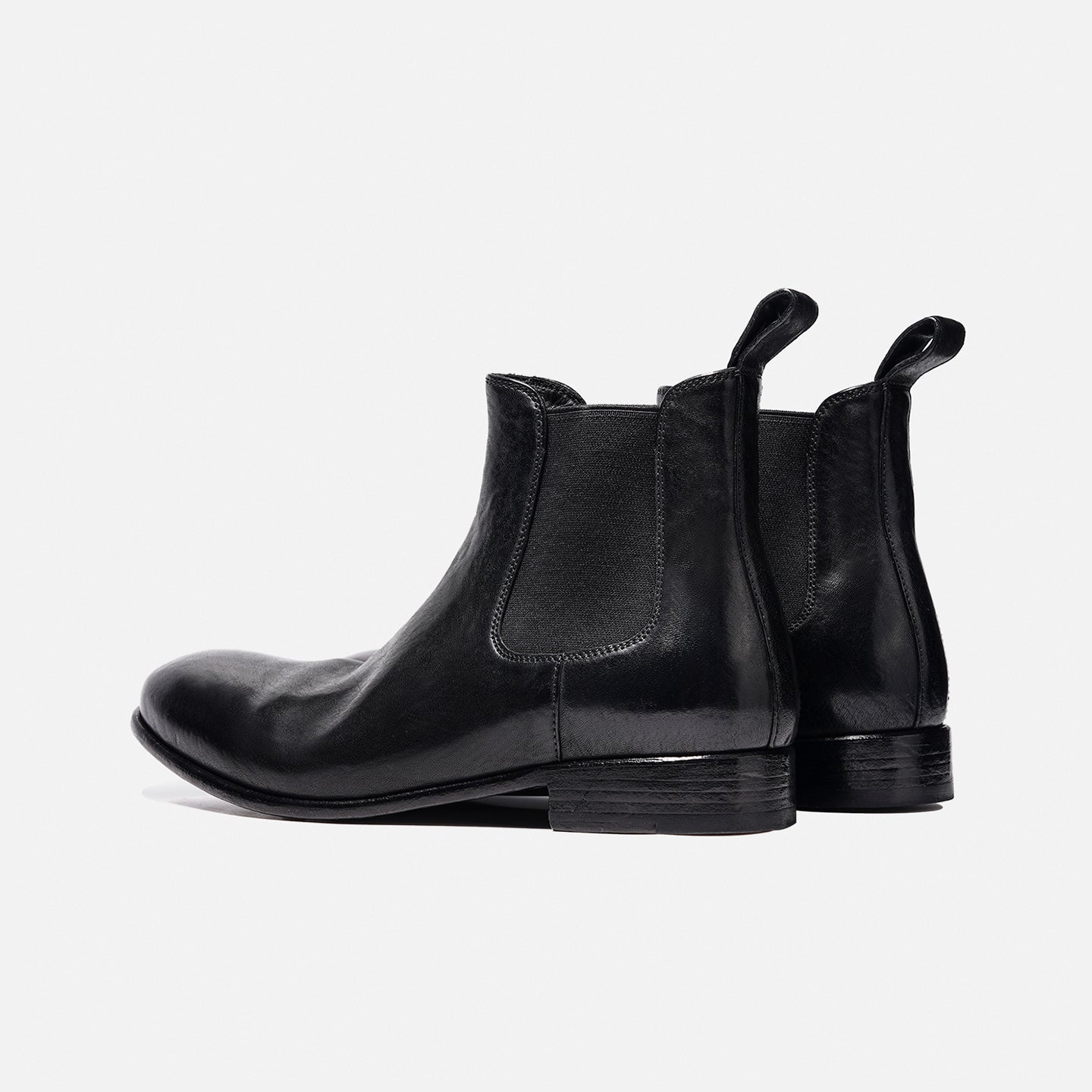 181901 STONE-WASHED HORSEHIDE MINIMALIST CHELSEA BOOTS FOR MEN, SHORT LEATHER BOOTS