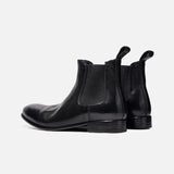 181901 STONE-WASHED HORSEHIDE MINIMALIST CHELSEA BOOTS FOR MEN, SHORT LEATHER BOOTS