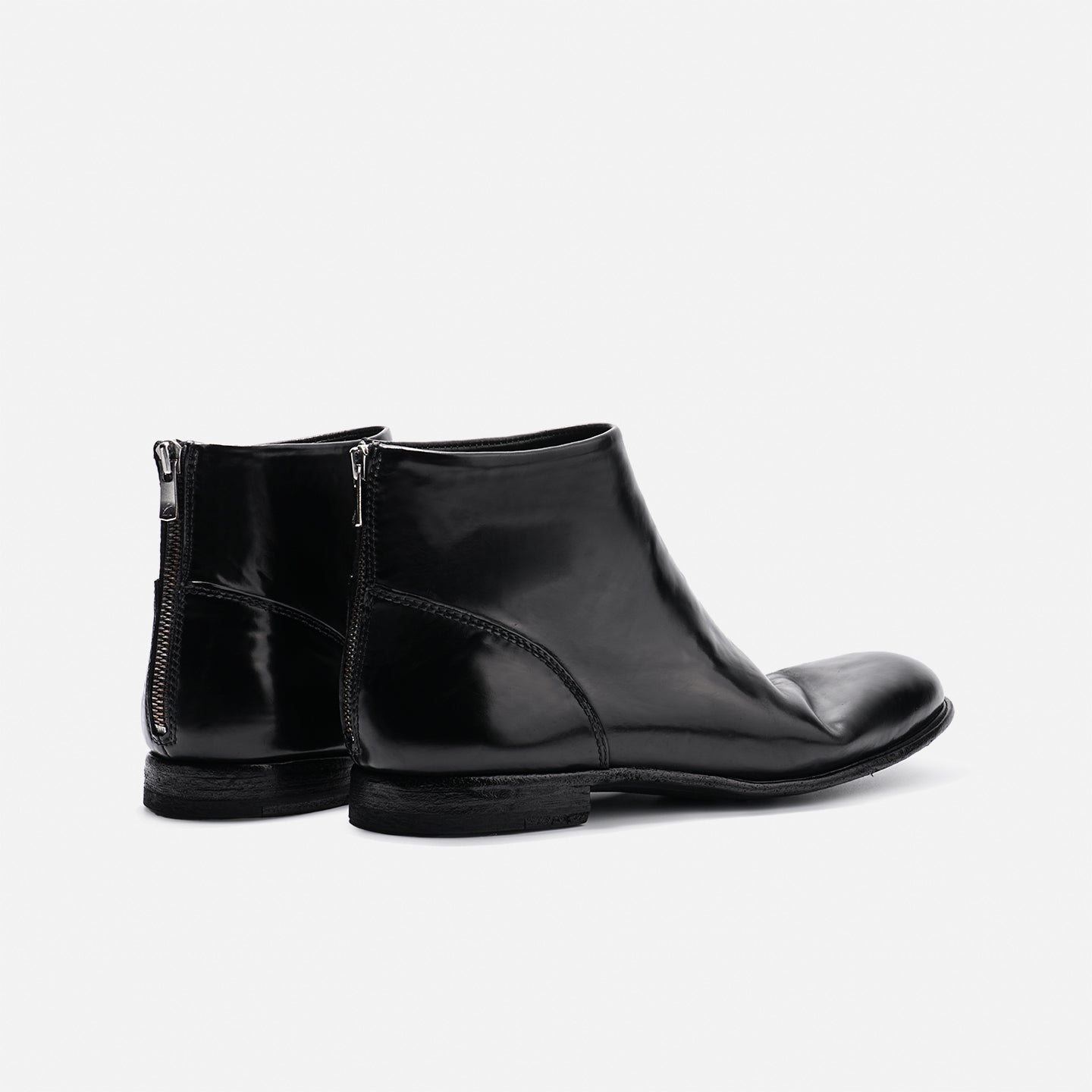 DREAMBOX Vibram Horse Croup Leather Ankle Boots with Back Zipper, British-Inspired Winter Boots 5321
