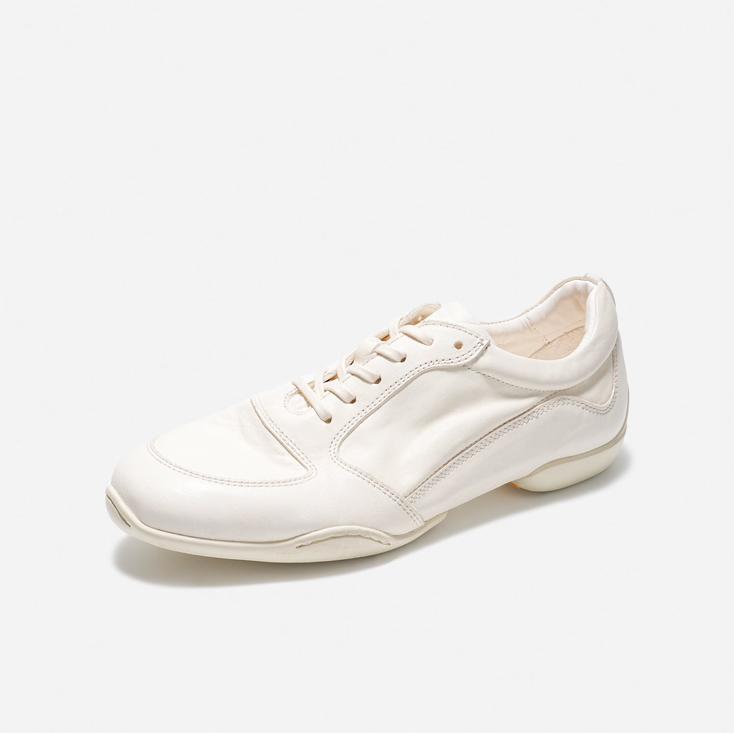 DREAMBOX Vibram Lightweight Low-Profile German Trainer Sneakers – Washed Horse Leather Casual Flat Shoes for Women WM165909