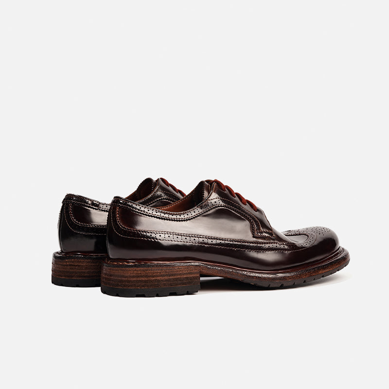 DreamBox Shell Cordovan Wingtip Brogue Dress Shoes | Handmade Goodyear Welted0504-6