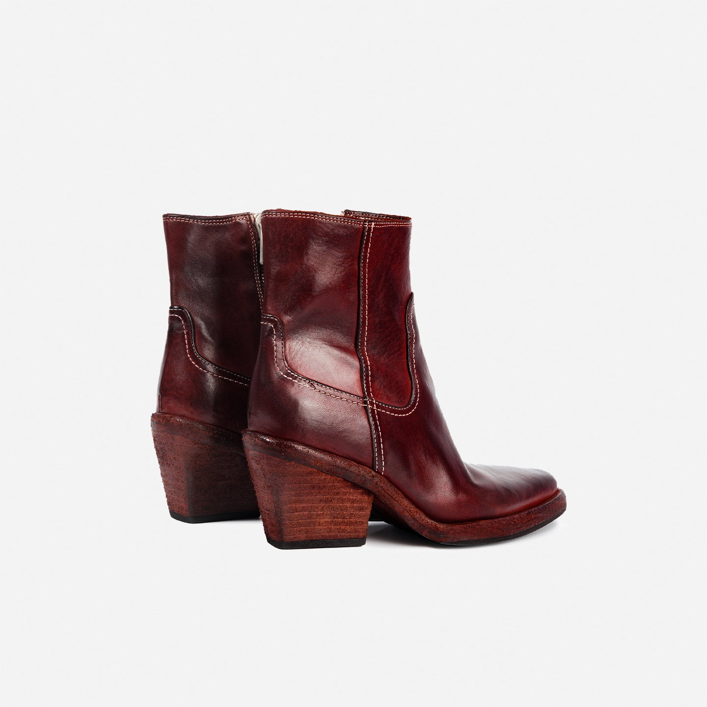 DREAMBOX Women’s Washed Horse Leather Chelsea Boots – Pointed Toe Block Heel Platform Ankle Boots WM2511-11