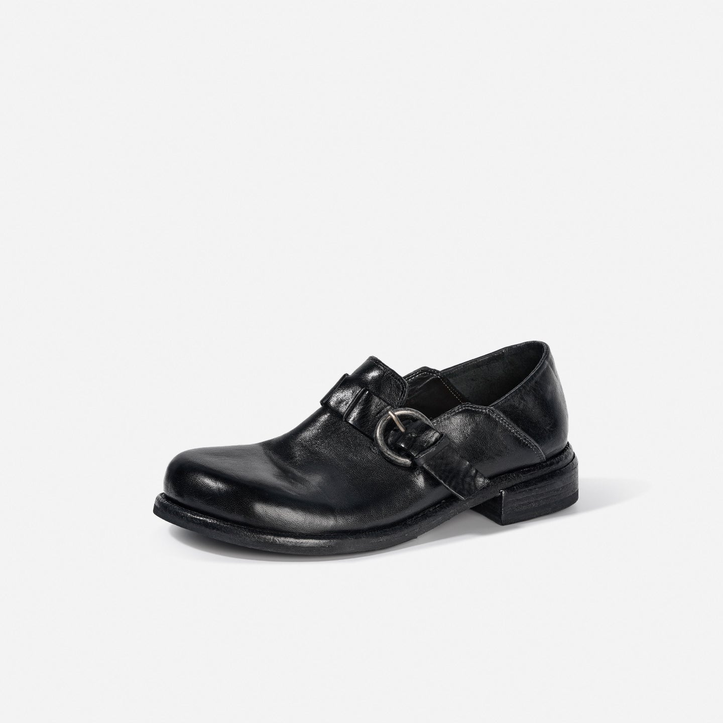 DREAMBOX Women's Washed Horse Leather Footbed Loafers – Breathable Handmade Slip-On Leather Shoes WM1210