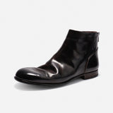 DREAMBOX Vibram Horse Croup Leather Ankle Boots with Back Zipper, British-Inspired Winter Boots 5321