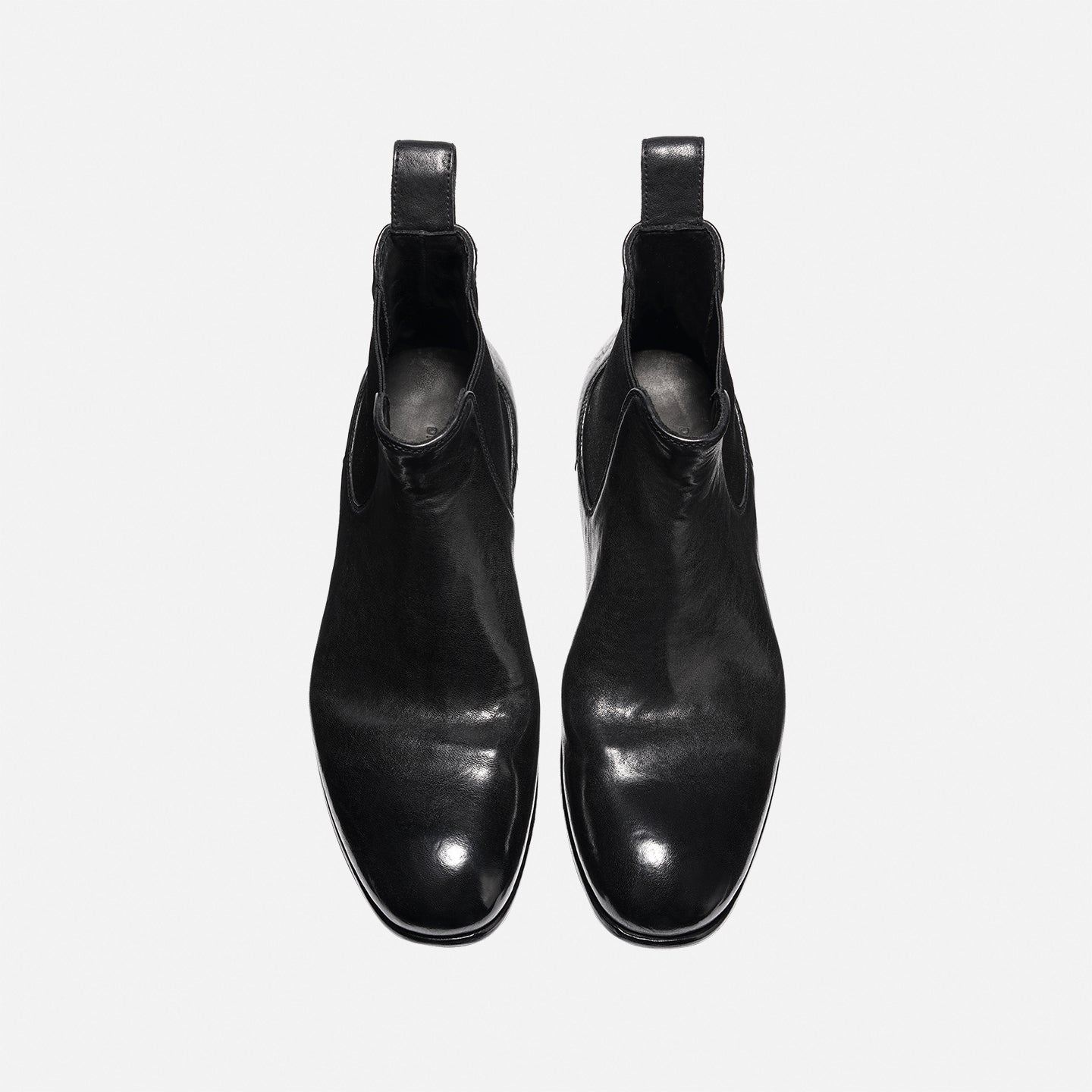 181901 STONE-WASHED HORSEHIDE MINIMALIST CHELSEA BOOTS FOR MEN, SHORT LEATHER BOOTS