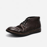 DREAMBOX Vibram Kangaroo Leather Ankle Boots – Handmade British-Style Combat Boots 27705