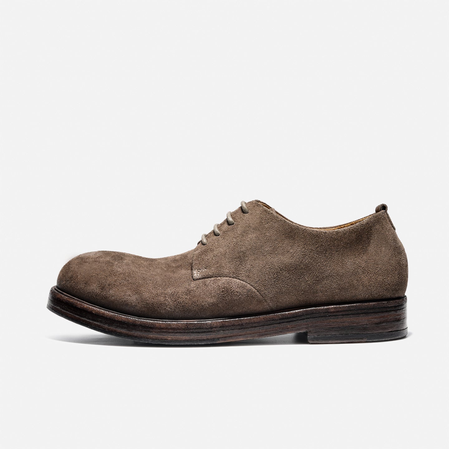 DREAMBOX Washed Horsehide Derby Shoes – Handmade Leather Sole, Breathable British Vintage Casual Shoes171101