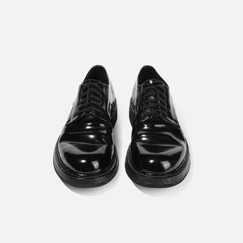 24618 Vibram HANDMADE DERBY LEATHER SHOES MADE OF WASHED HORSEHIDE