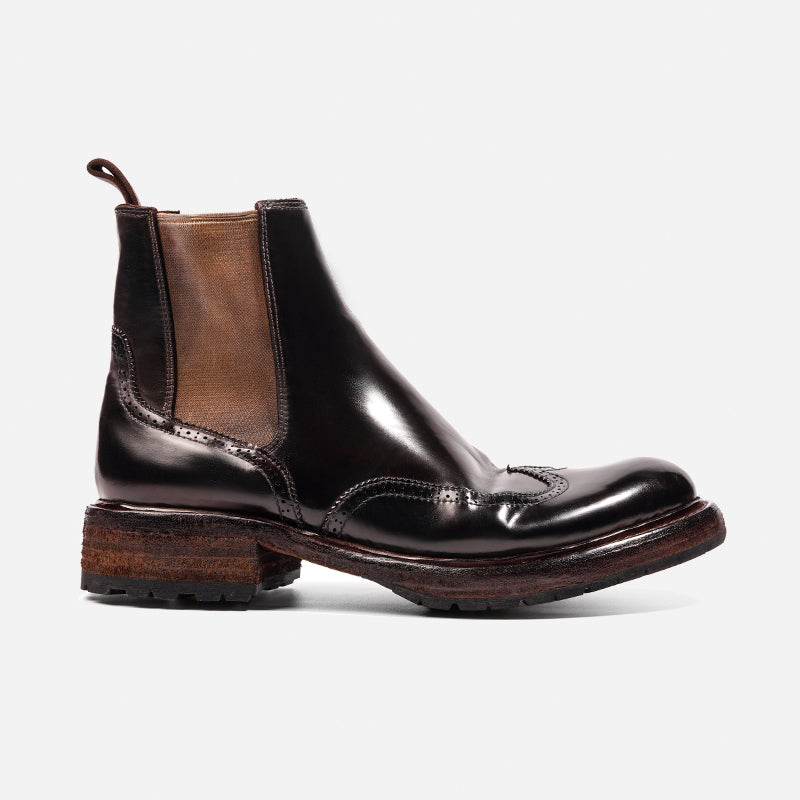 DreamBox Men’s Shell Cordovan Brogue Chelsea Boots – Handmade High-Top Leather Boots28351