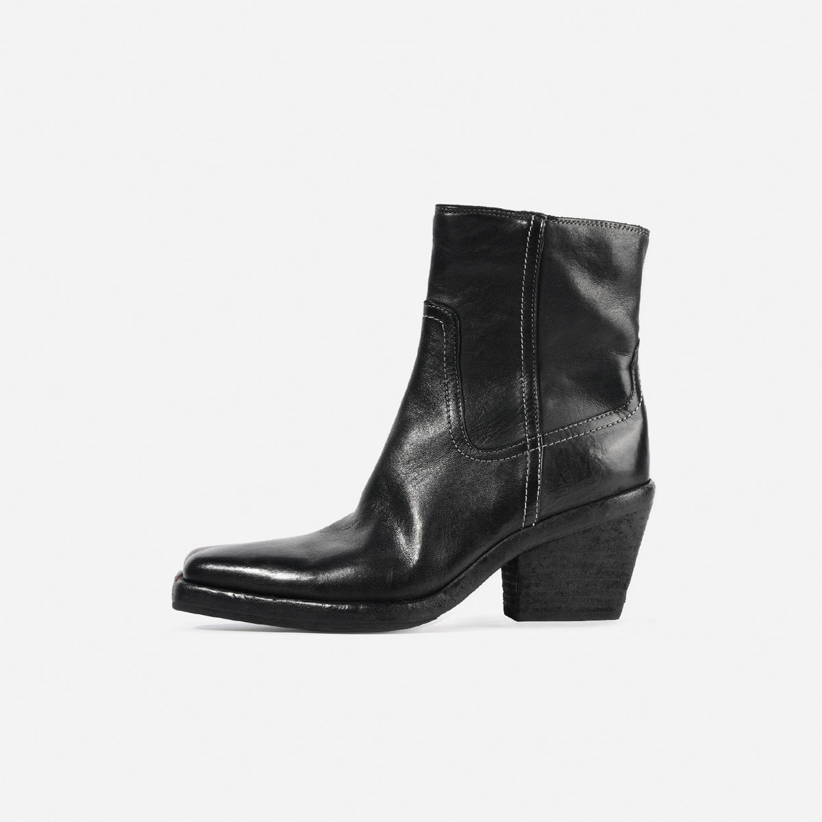 DREAMBOX Women’s Washed Horse Leather Chelsea Boots – Pointed Toe Block Heel Platform Ankle Boots WM2511-11